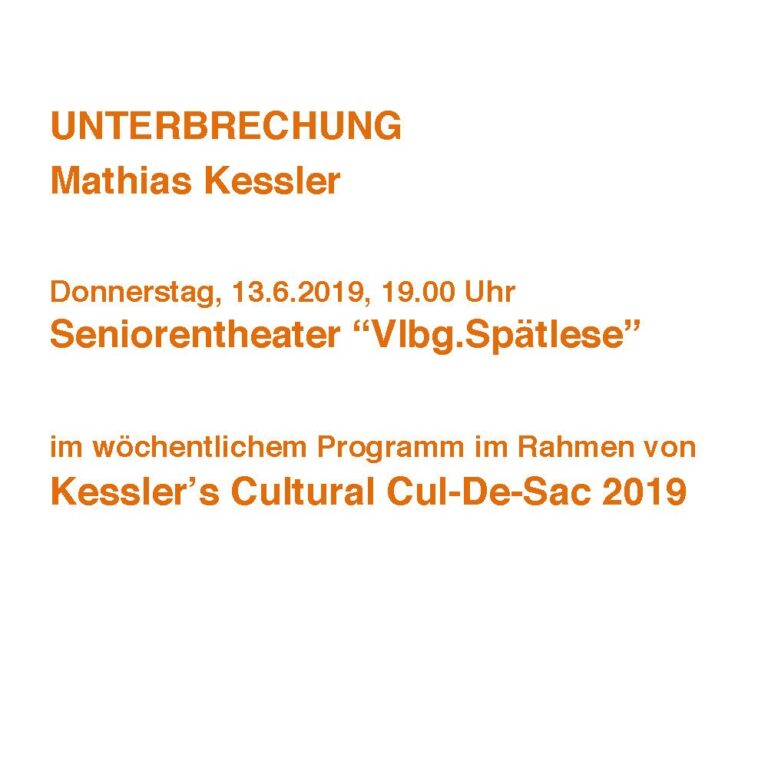 "Unterbrechung", Künstlerhaus Bregenz, 2019.