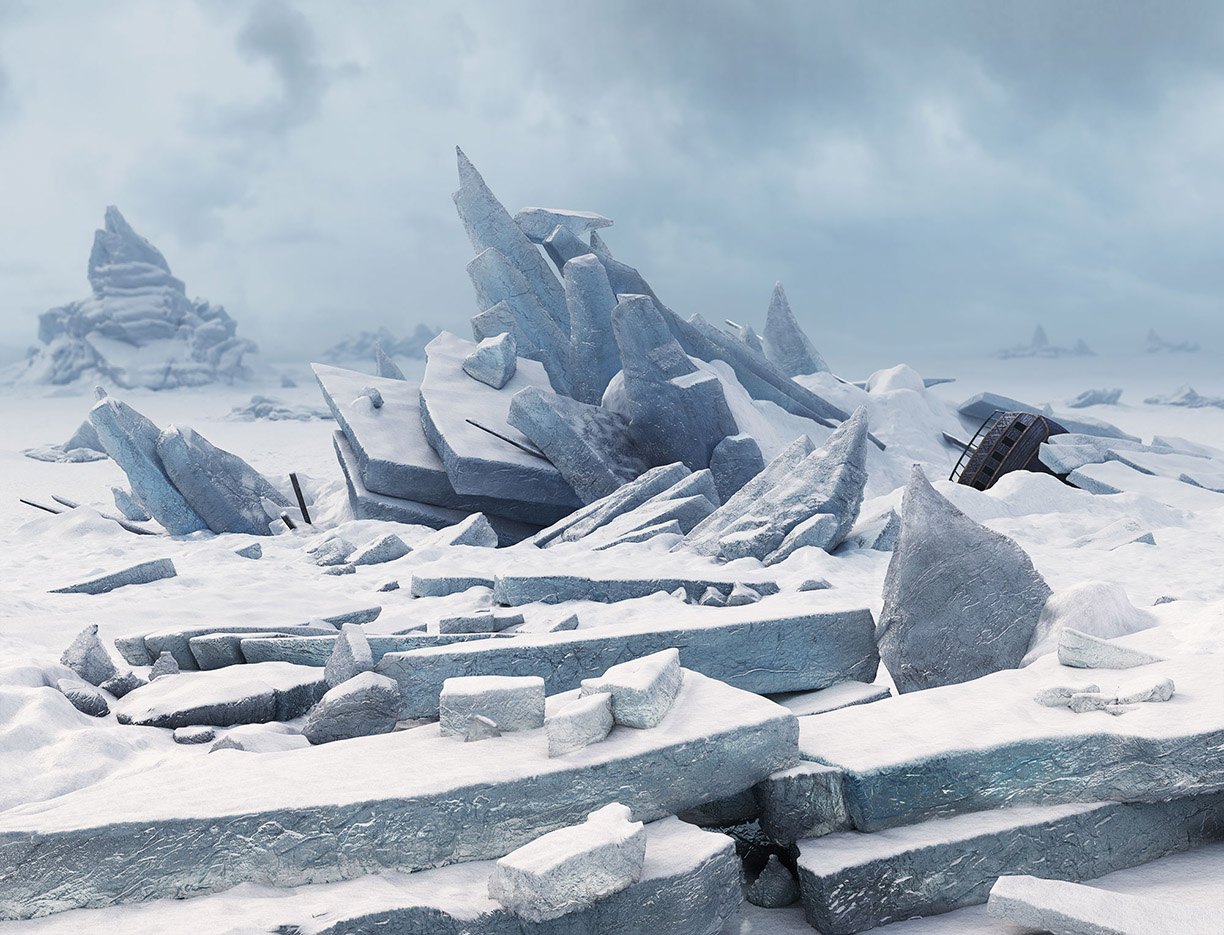 Das Eismeer, Die gescheiterte Hoffnung, 2013. 3D rendering, 97 × 127 cm, edition of 5
