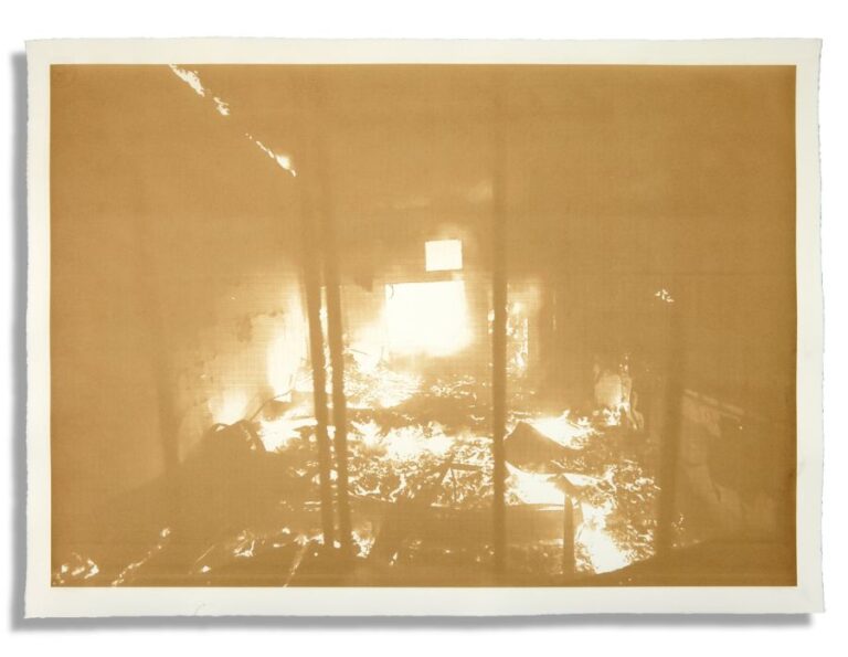 Disasters of Climate Change IV — We Shall See, 2020. Laser-burned print