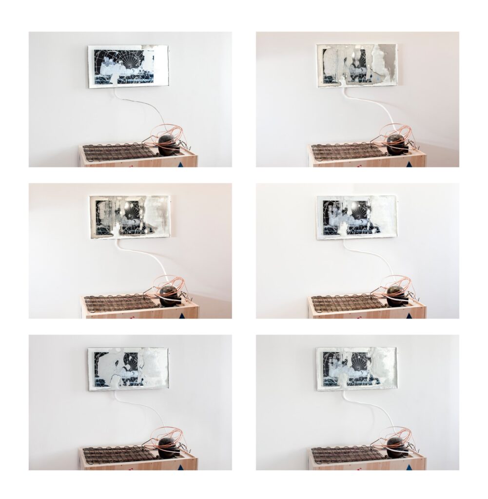 It Will Blow Over (Worldview from the Arctic), 2008. Wall-mounted etched mirror, New York, edition of 5.