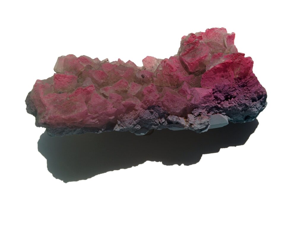 Objects of Unbelonging (crystal work), 2015. Mineral crystal cluster, airbrushed gradient.