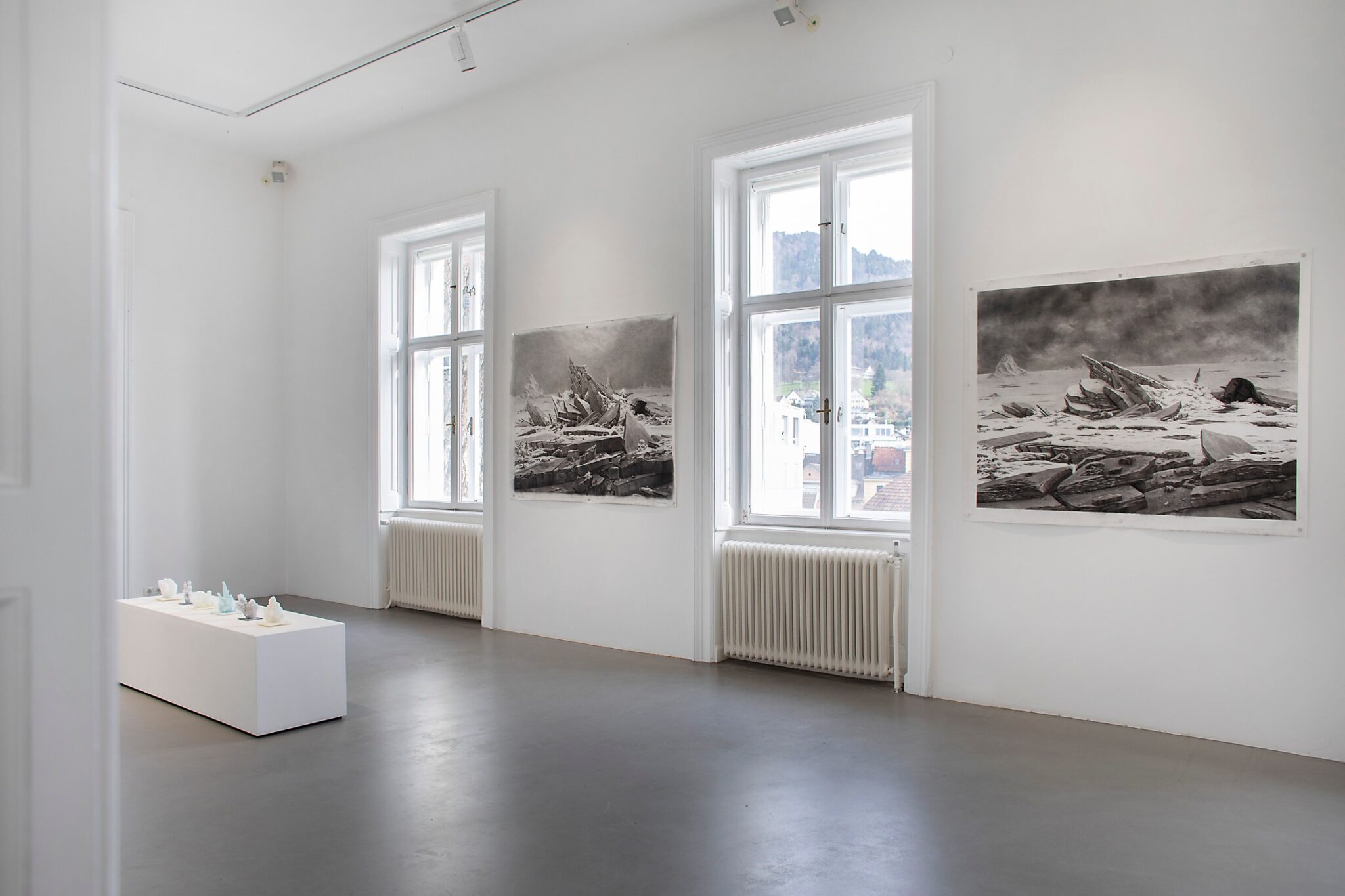 After the Sea of Ice (charcoal drawings), Bildraum Bregenz 2024