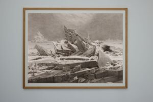 After the Sea of Ice — 1823–24, 2026. Charcoal on paper