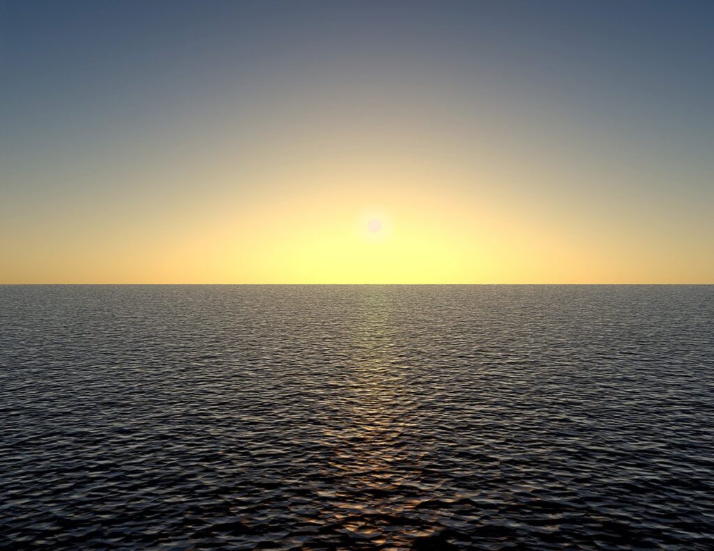 Sunset in Simulacrum (Sea Scape), 2014. 3D-rendered lightbox.