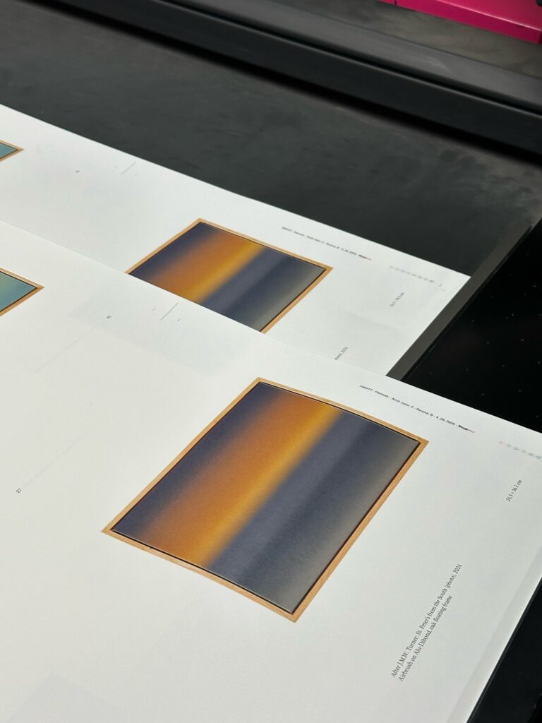 The Year Without a Summer, print sheets on press, 2025.