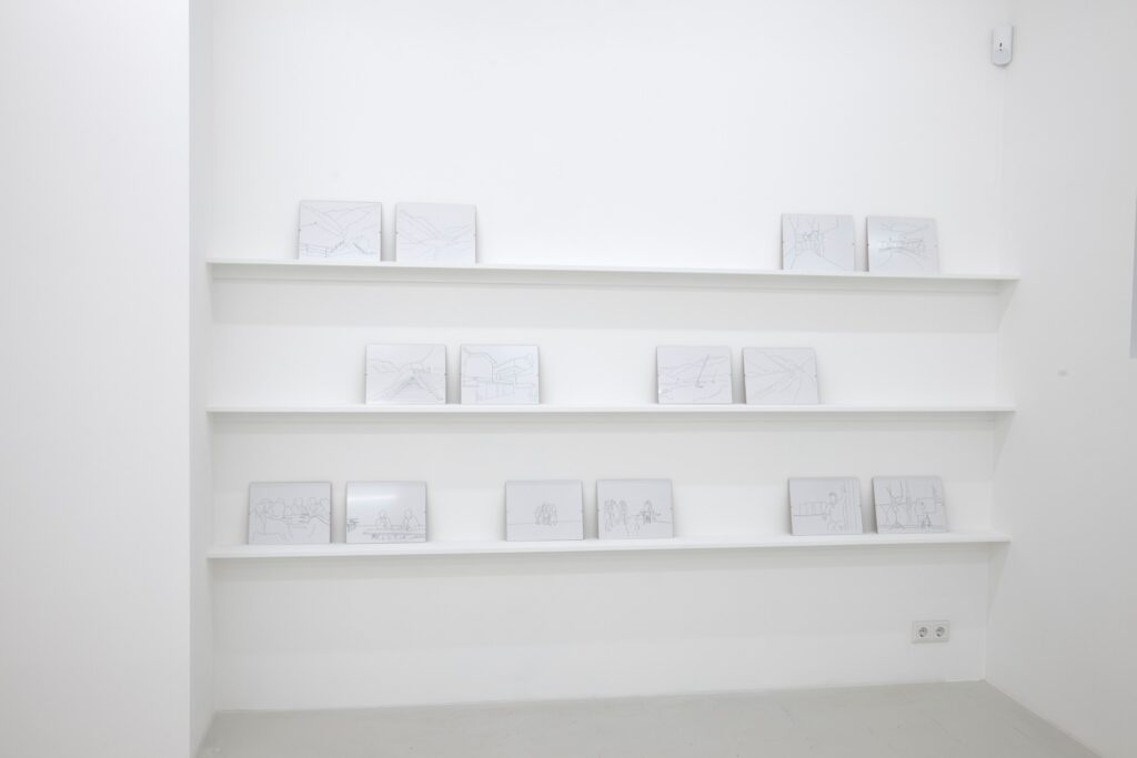 Empire Tour drawings, installation view, Forever and Sunsmell, Galerie Heike Strelow, Frankfurt, 2019